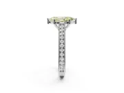 Marquise Vintage Engraved Pavé Engagement Ring Setting for a Fancy Yellow Lab-Grown Diamond | Milgrain Edges | Platinum