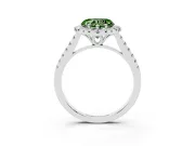 Heart-Shaped Raised Halo Engagement Ring Setting for a Fancy Green Lab-Grown Diamond | White Gold