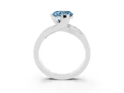 Heart-Shaped Graduated Bypass Engagement Ring Setting for a Fancy Blue Lab-Grown Diamond | Platinum