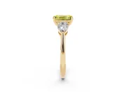 Emerald Cut 3-Stone Engagement Ring Setting for a Fancy Yellow Lab-Grown Diamond | Yellow Gold