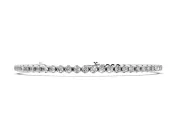 Round Lab-Grown Diamond Slim Tennis Bracelet | Cup Settings | Sterling Silver