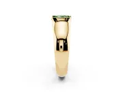 Radiant Cut Half Bezel Solitaire Engagement Ring Setting for a Fancy Green Lab-Grown Diamond | Wide Band | Yellow Gold