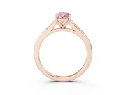 Fancy Pink Pear Cut Diamond Solitaire Ring Set in Rose gold with Cathedral Band and Prong Setting