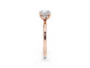 Cushion Cut Diamond Solitaire Engagement Ring Set in Rose gold with Prong Setting and Polished Band