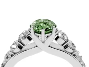 Marquise Engagement Ring Setting for a Fancy Green Lab-Grown Diamond | Sterling Silver - Design NV-24646