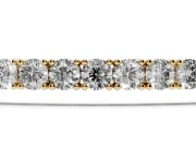Round Lab-Grown Diamond Slim Tennis Bracelet | Box Clasp with Safety Latch | Yellow Gold