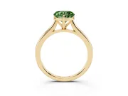 Heart-Shaped Cathedral Engagement Ring Setting for a Fancy Green Lab-Grown Diamond | Yellow Gold