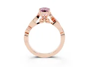Emerald Cut Vine Engagement Ring Setting for a Fancy Pink Lab-Grown Diamond | Rose Gold