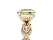 Princess Cut Vintage Engagement Ring Setting for a Fancy Yellow Lab-Grown Diamond | Graduated Stations | Yellow Gold