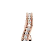 Round Diamond Channel Contour Band Set in Rose gold with Milgrain Edges