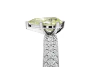 Pear-Shaped Domed Pavé Engagement Ring Setting for a Fancy Yellow Lab-Grown Diamond | Platinum