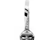 Fancy Black Radiant Cut Diamond Engagement Ring Set in White gold with Side Stone Accents and Prong Setting