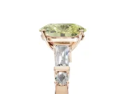 Oval Tapered Baguette Engagement Ring Setting for a Fancy Yellow Lab-Grown Diamond | Rose Gold