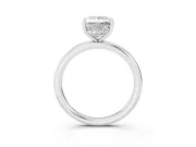 Princess Cut Diamond Solitaire Ring Set in Silver with Thin Band and Prong Setting