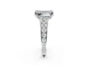 Asscher Cut Halo Engagement Ring Setting for a Fancy Blue Lab-Grown Diamond | Graduated Channel Band | Sterling Silver