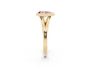 Pear-Shaped Bezel Engagement Ring Setting for a Fancy Pink Lab-Grown Diamond | Yellow Gold