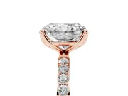 Radiant Cut Pave Solitaire Engagement Ring Setting | Fine Line Pave Band | Rose Gold