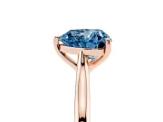 Heart-Shaped Cathedral Engagement Ring Setting for a Fancy Blue Lab-Grown Diamond | Rose Gold