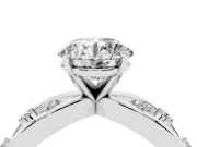 Round Open Loop Engagement Ring Setting | Scattered Accents | Sterling Silver