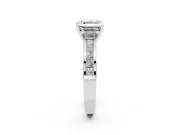 Asscher Cut Diamond Solitaire Ring Set in Platinum with Channel-Set Band and Prong Setting