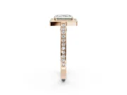 Radiant Cut Sectioned Halo Engagement Ring Setting for a Fancy Green Lab-Grown Diamond | Rose Gold