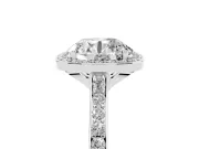 Round Pavé Halo Engagement Ring Setting | White Gold