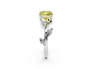 Princess Cut Twisted Vine Engagement Ring Setting for a Fancy Yellow Lab-Grown Diamond | Platinum