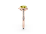 Heart-Shaped Petal Tip Halo Engagement Ring Setting for a Fancy Yellow Lab-Grown Diamond | Pavé Band | Rose Gold