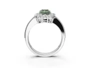 Radiant Cut Halo Engagement Ring Setting for a Fancy Green Lab-Grown Diamond | White Gold - Design NV-24711
