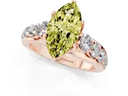 Marquise Graduated Engagement Ring Setting for a Fancy Yellow Lab-Grown Diamond | Rose Gold