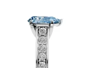 Pear-Shaped Graduated Pavé Engagement Ring Setting for a Fancy Blue Lab-Grown Diamond | Platinum