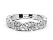 Round Lab-Grown Diamond Twisted Pavé Half Eternity Band | Interwoven Strands | Platinum