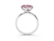 Princess Cut Bypass Solitaire Engagement Ring Setting for a Fancy Pink Lab-Grown Diamond | Plain Band | Sterling Silver