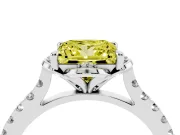Princess Cut Floral Petal Engagement Ring Setting for a Fancy Yellow Lab-Grown Diamond | Petal Accents | Platinum