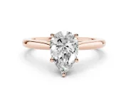 Pear-Shaped Cathedral Solitaire Engagement Ring Setting | Plain Band | Rose Gold