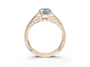 Oval Split Shank Pavé Engagement Ring Setting for a Fancy Blue Lab-Grown Diamond | Rose Gold
