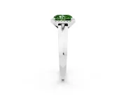 Radiant Cut Knife-Edge Halo Engagement Ring Setting for a Fancy Green Lab-Grown Diamond | Platinum