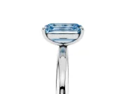 Emerald Cut Low Set Solitaire Engagement Ring Setting for a Fancy Blue Lab-Grown Diamond | Platinum