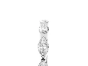 Marquise Lab-Grown Diamond Bar Set Half Eternity Wedding Band | Open Sides | Platinum