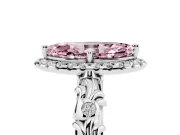 Marquise Leaf Halo Engagement Ring Setting for a Fancy Pink Lab-Grown Diamond | White Gold