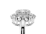 Radiant Cut Cluster Halo Engagement Ring Setting | Large Round Accents | White Gold