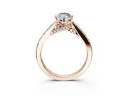 Marquise Pavé Solitaire Engagement Ring Setting for a Fancy Blue Lab-Grown Diamond | Crossover Gallery | Rose Gold