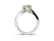 Heart-Shaped Pavé Engagement Ring Setting for a Fancy Yellow Lab-Grown Diamond | Crossover Gallery | Sterling Silver