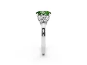 Oval Petal Engagement Ring Setting for a Fancy Green Lab-Grown Diamond | White Gold