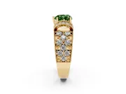 Heart-Shaped Vintage Pave Engagement Ring Setting for a Fancy Green Lab-Grown Diamond | Milgrain Edges | Yellow Gold