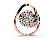 Round Lab-Grown Diamond Cluster Teardrop Pendant Necklace | Accent Arc | Rose Gold
