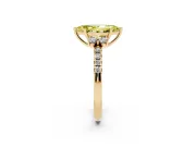 Marquise Side Stone Engagement Ring Setting for a Fancy Yellow Lab-Grown Diamond | Pave Band | Yellow Gold
