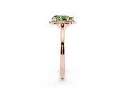 Pear-Shaped Halo Engagement Ring Setting for a Fancy Green Lab-Grown Diamond | Plain Polished Band | Rose Gold