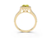 Asscher Cut Halo Engagement Ring Setting for a Fancy Yellow Lab-Grown Diamond | Yellow Gold - Design NV-24729