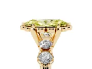 Marquise Floral Engagement Ring Setting for a Fancy Yellow Lab-Grown Diamond | Petal Frame and Side Stones | Yellow Gold